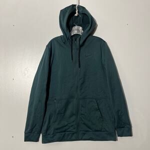 Nike Therma Fit Full Zip Green Athletic Training Hoodie Sweatshirt Men's Size L